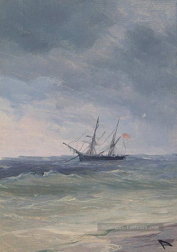 Ivan Aivazovsky voilier en eau verte Paysage marin Peintures à l'huile